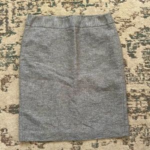 Ann Taylor Grey Linen Pencil Skirt